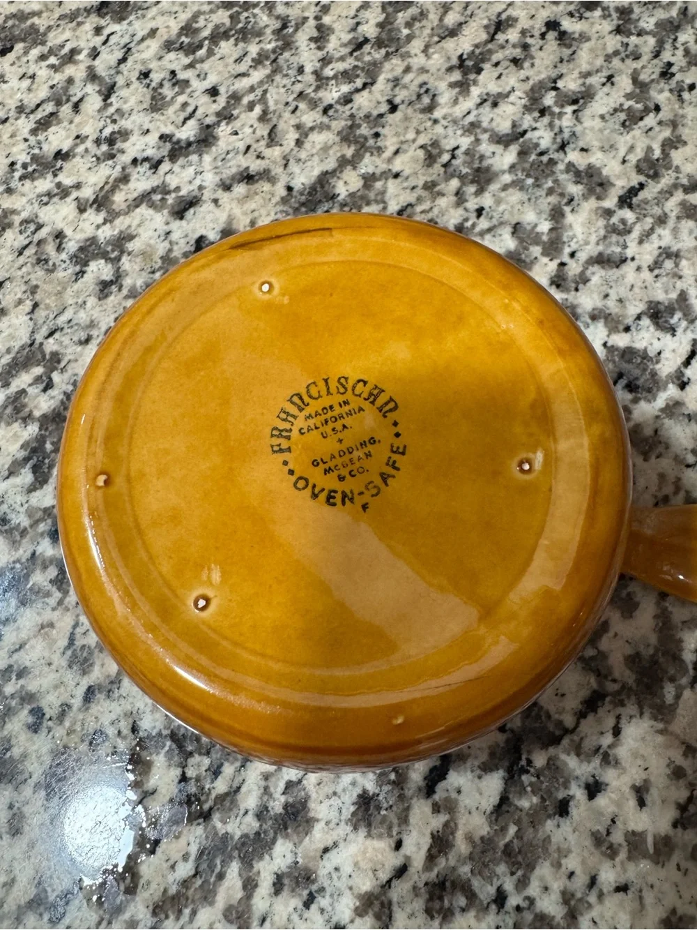 Franciscan Harvest Wheat Ceramic Handled Small Crock - Amber Brown